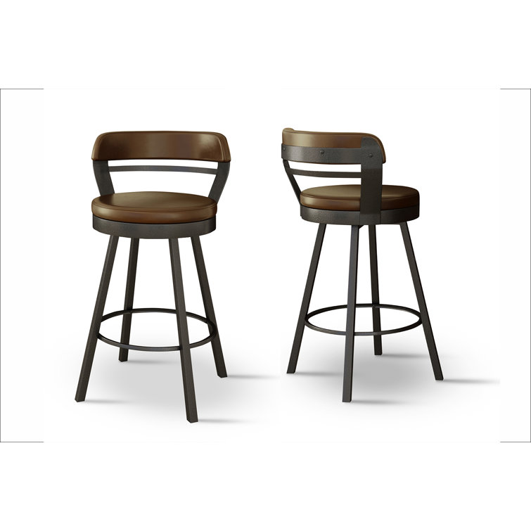 Carbon loft roxie distressed walnut swivel counter discount stool